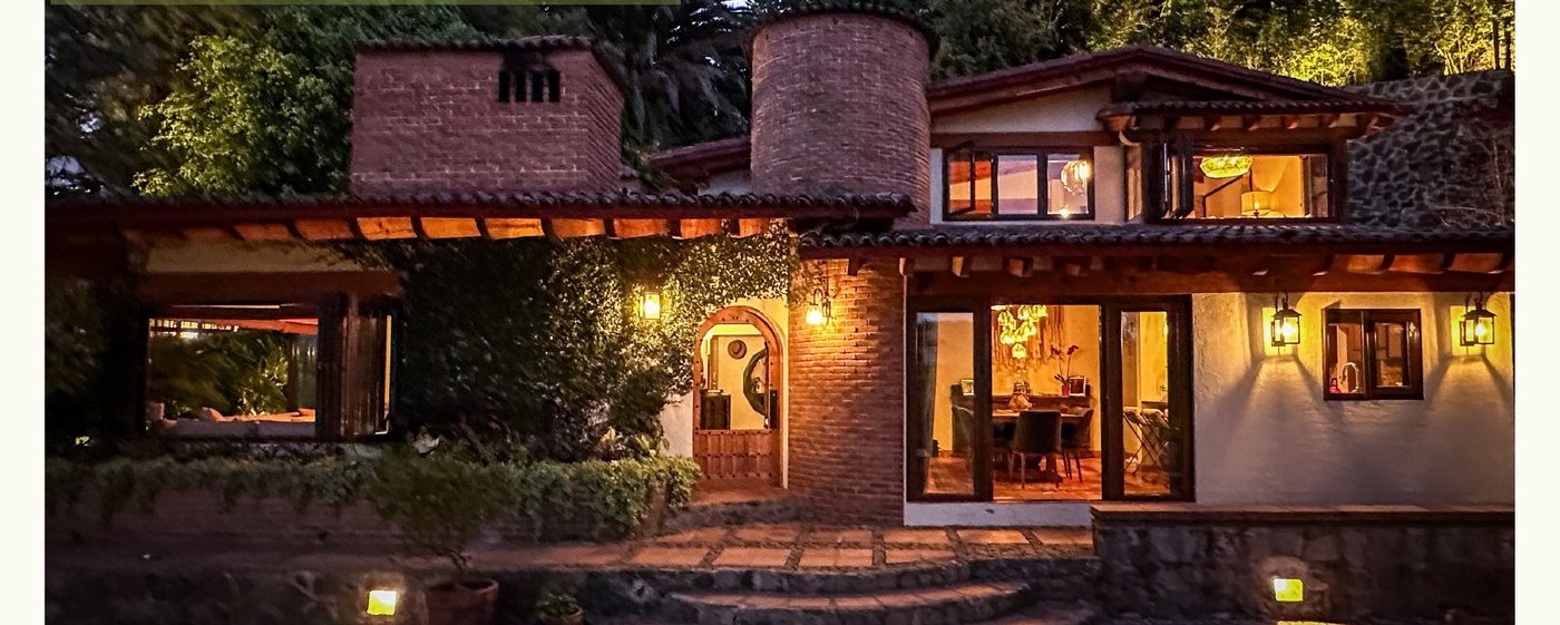 Casa de campo en Avándaro al atardecer
